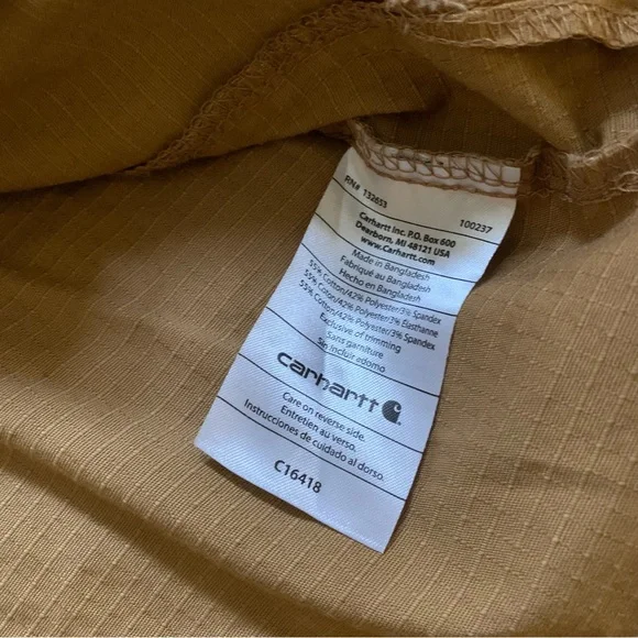 Carhartt Men's Modern Fit Rugged Flex Scrub Top size Medium brown tan - Picture 6 of 7